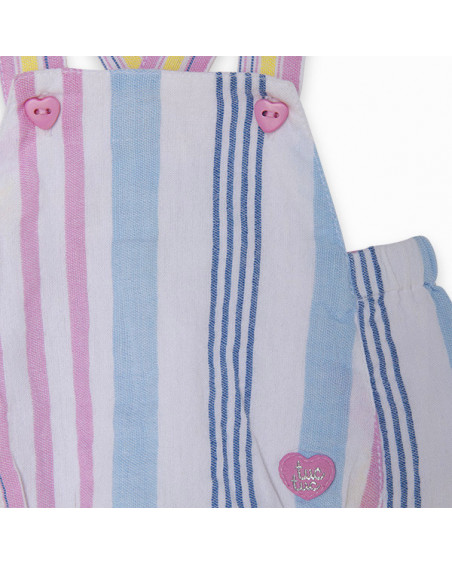 CONJUNTO PETO POPELÍN Y CAMISETA PUNTO RAYAS NIÑA ROSA SUGAR BABE CONJUNTO PETO POPELÍN Y CAMISETA PUNTO RAYAS NIÑA ROSA SUGAR BABE