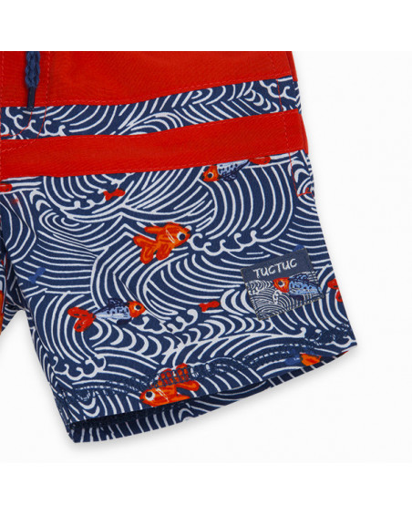 BERMUDA DE BAÑO ESTAMPADA NIÑO AZUL KAMOGAWA BERMUDA DE BAÑO ESTAMPADA NIÑO AZUL KAMOGAWA