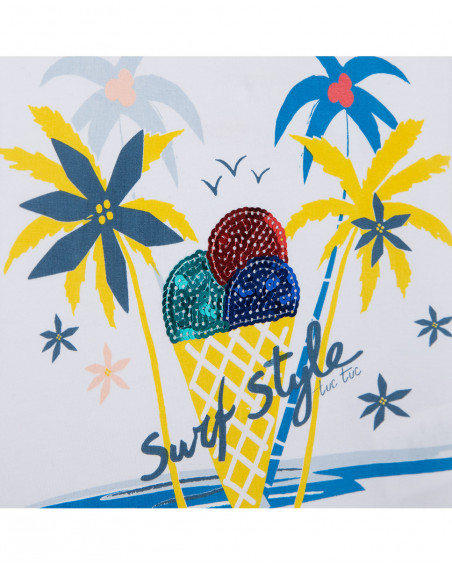 Camisola de manga comprida branca pameras menina