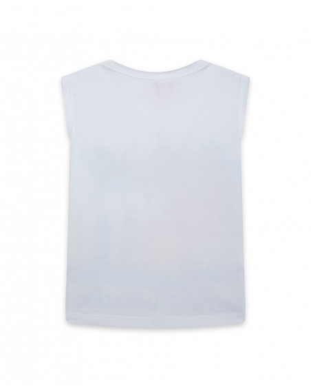 Camisola alças branca estampado prancha de surf menino