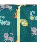 Corta-ventos com capuz e fecho de correr verde estampado Corta-ventos com capuz e fecho de correr verde estampado
