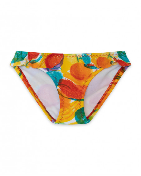 Cuecas de banho estampado frutas multicolor menina