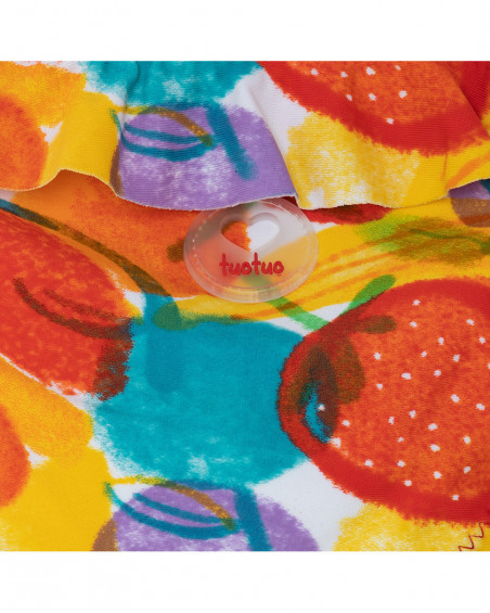 Cuecas de banho estampado frutas multicolor menina