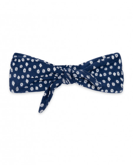Bandolete jersey azul-marinho com bolinhas brancas menina