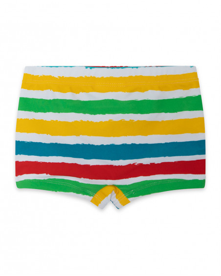 Boxer banho às riscas multicolor menino