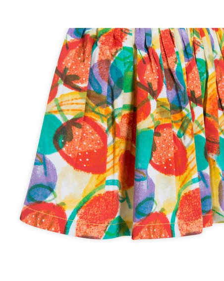 Vestido alças estampado frutas multicolor menina