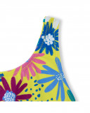 Fato de banho verde estampado flores menina