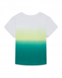 Camisola de manga curta verde com bolso detalhes crista de