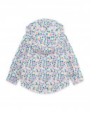 Corta-ventos com capuz e fecho de correr branco estampado de Corta-ventos com capuz e fecho de correr branco estampado de