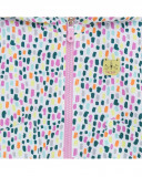 Corta-ventos com capuz e fecho de correr branco estampado de Corta-ventos com capuz e fecho de correr branco estampado de