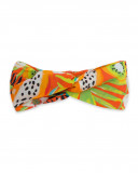 Bandolete jersey laranja estampado flores e frutas menina Bandolete jersey laranja estampado flores e frutas menina
