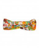 Bandolete jersey laranja estampado flores e frutas menina Bandolete jersey laranja estampado flores e frutas menina