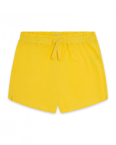 Shorts nath kids by tuc tuc amarelo cordão menina