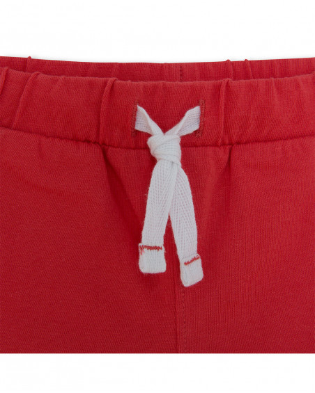 Bermudas jersey coral texto lateral menino Bermudas jersey coral texto lateral menino