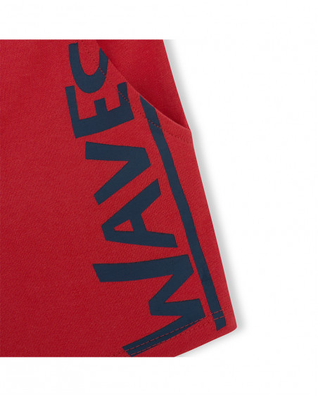 Bermudas jersey coral texto lateral menino Bermudas jersey coral texto lateral menino