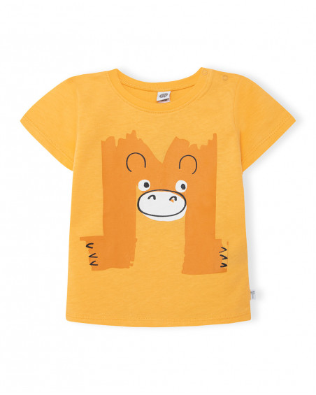 Camisola jersey de manga curta amarela macacão menino Camisola jersey de manga curta amarela macacão menino