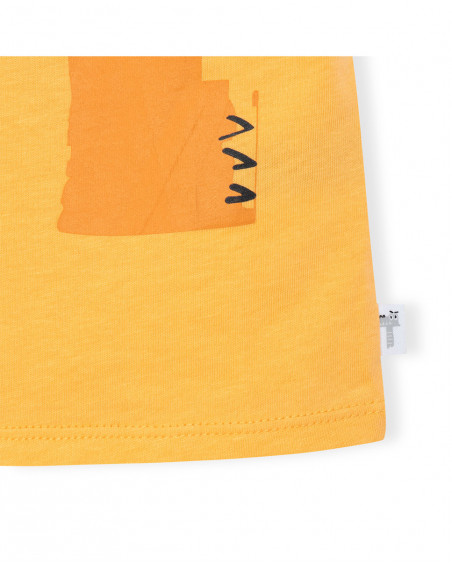 Camisola jersey de manga curta amarela macacão menino