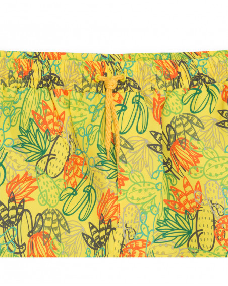 Calção de banho amarelo estampado cato para o papá