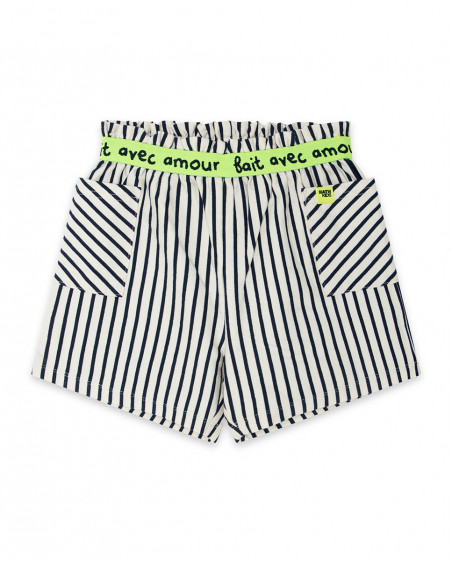 Shorts nath kids by tuc tuc bolsos branco às riscas Shorts nath kids by tuc tuc bolsos branco às riscas