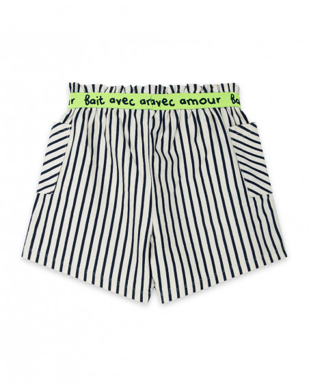 Shorts nath kids by tuc tuc bolsos branco às riscas Shorts nath kids by tuc tuc bolsos branco às riscas
