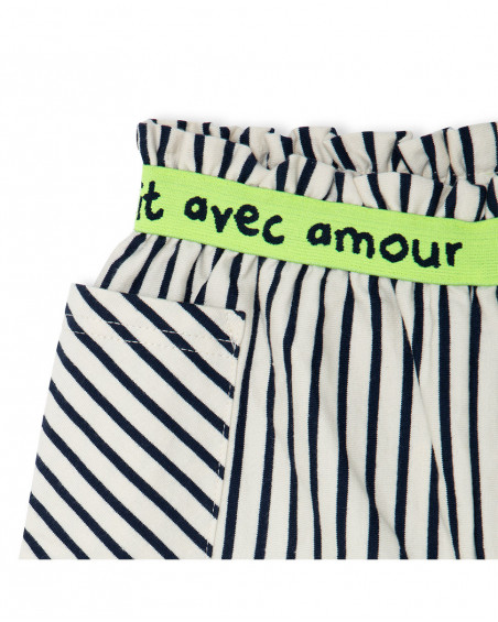 Shorts nath kids by tuc tuc bolsos branco às riscas Shorts nath kids by tuc tuc bolsos branco às riscas