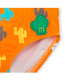 Slip de banho laranja desenhos cato coloridos menino