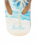 Chinelos laranja estampado praia menina Chinelos laranja estampado praia menina