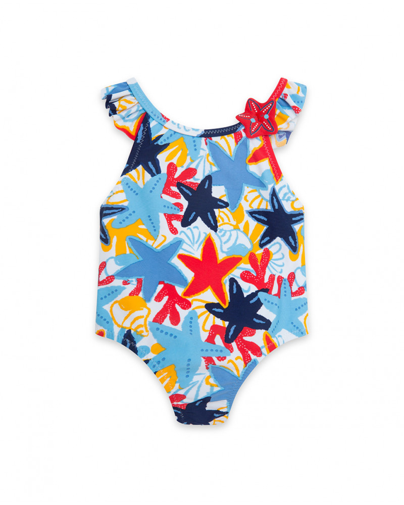 Fato de banho estrelas-do-mar multicolor menina
