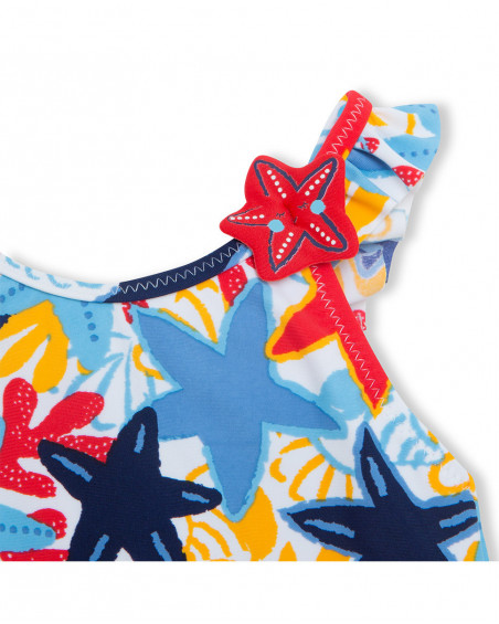 Fato de banho estrelas-do-mar multicolor menina