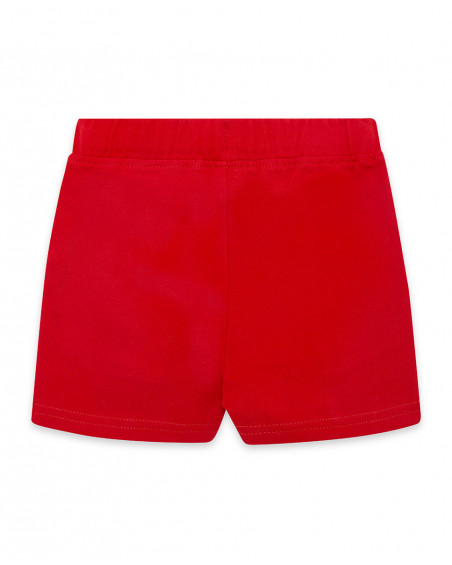 Bermudas jersey com cordão vermelhas menino