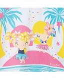Camisola de manga curta branca meninas havaianas menina Camisola de manga curta branca meninas havaianas menina