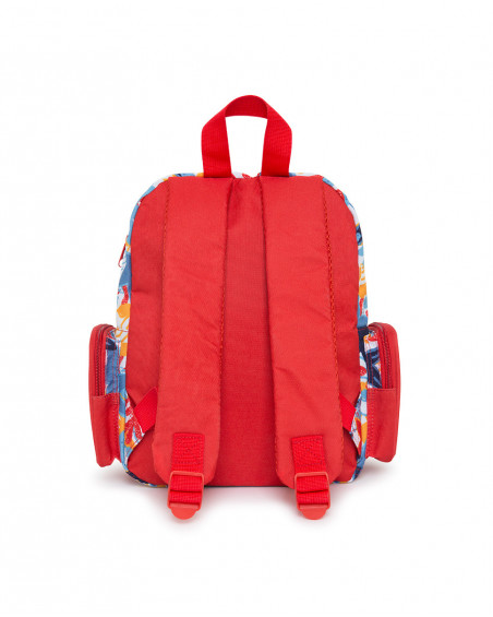 Mochila vermelha estampado estrelas-do-mar multicolor menina
