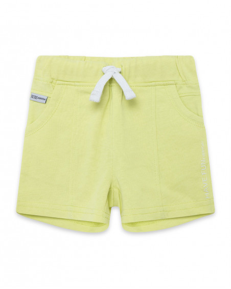 Bermudas jersey com cordão verdes menino