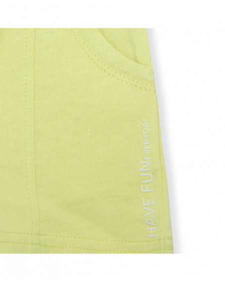 Bermudas jersey com cordão verdes menino