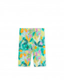 Leggings corsário verde estampado folhas menina