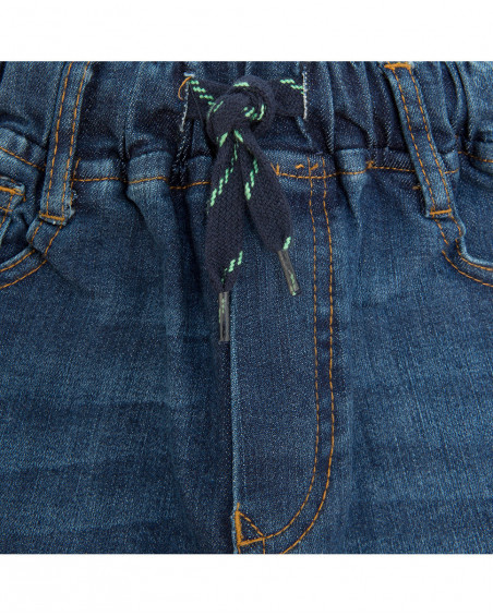Bermudas nath kids by tuc tuc azul denim com cordão menino