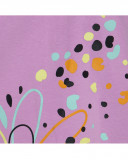 Camisola de manga curta malva flores menina