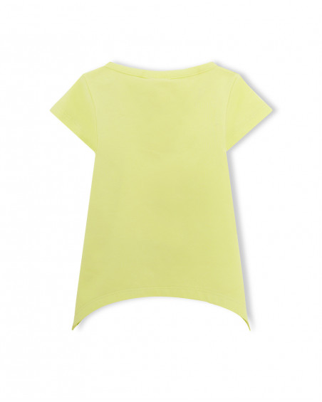 Camisola de manga curta verde flores menina