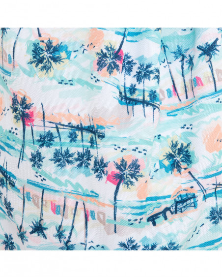 Bolsa de lona azul estampado praia menina Bolsa de lona azul estampado praia menina