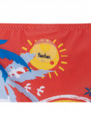 Cuecas de banho coral folhos menina