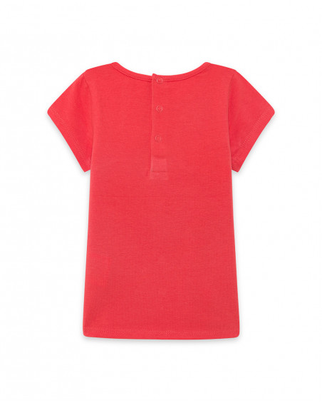 Camisola de manga curta sol coral menina