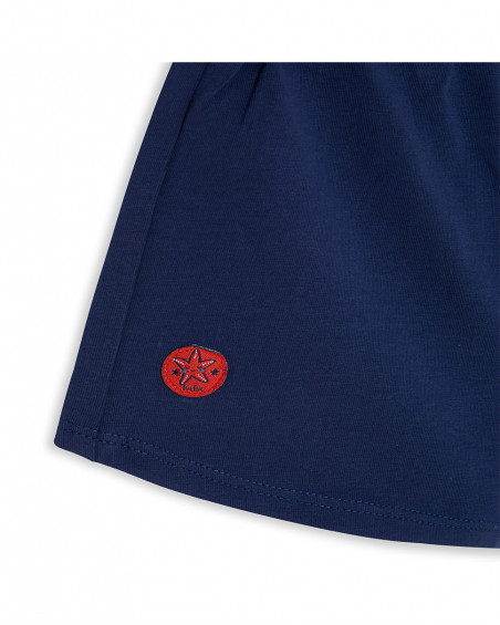 Shorts jersey azul-marinho menina
