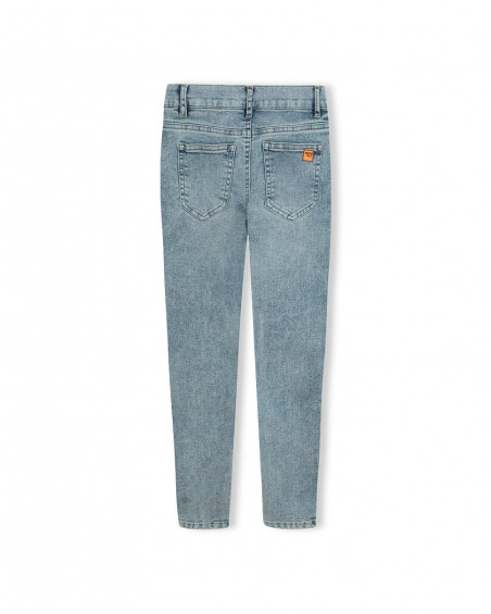 Calças nath kids by tuc tuc denim cinco bolsos azul desgastado