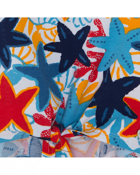 Camisola sem mangas estampado estrelas-do-mar multicolor menina