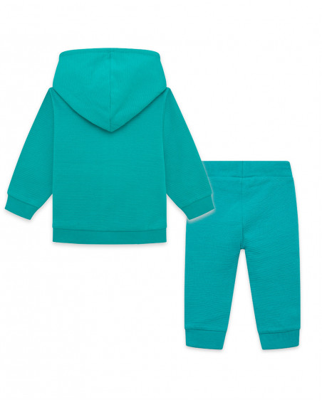 Camisola e calças de felpa joggings azul menino