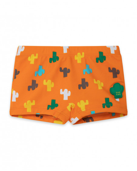 Boxer banho laranja desenhos cato menino Boxer banho laranja desenhos cato menino