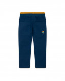 Calça de sarja azul-marinho cintura laranja menino Calça de sarja azul-marinho cintura laranja menino
