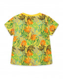 Camisola de manga curta amarela estampada cato menino