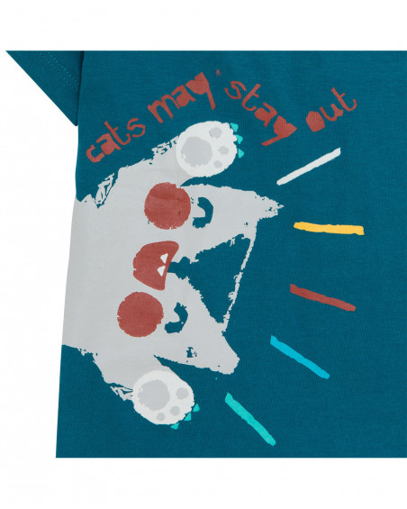 Camisola de manga curta azul menino Camisola de manga curta azul menino