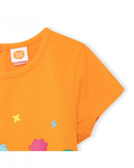 Camisola de manga curta laranja cato menina